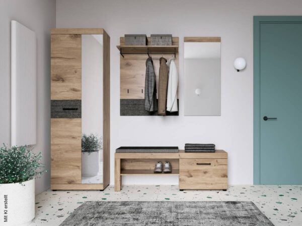 Sitzbank Roxy Eiche Viking Nachbildung B/H/T: ca. 139x52x38 cm – Bild 2