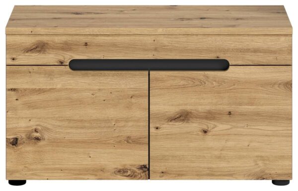 Sitzbank CANU edles Basaltgrau Nachbildung Eiche Artisan Nachbildung B/H/T: ca. 80x45x37 cm – Bild 2