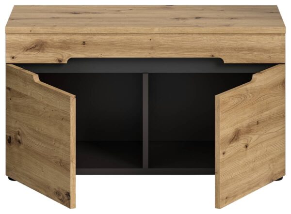 Sitzbank CANU edles Basaltgrau Nachbildung Eiche Artisan Nachbildung B/H/T: ca. 80x45x37 cm – Bild 5