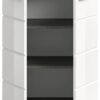 Kommode SALSA Rauchsilber Nachbildung weiß Hochglanz B/H/T: ca. 60x85x37 cm – Bild 2