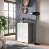 Kommode SALSA Rauchsilber Nachbildung weiß Hochglanz B/H/T: ca. 60x85x37 cm – Bild 5