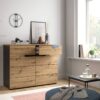 Kommode CANU edles Basaltgrau Nachbildung Eiche Artisan Nachbildung B/H/T: ca. 100x81x40 cm Kommode CANU edles Basaltgrau Nachbildung Eiche Artisan Nachbildung B/H/T: ca. 100x81x40 cm – Bild 2