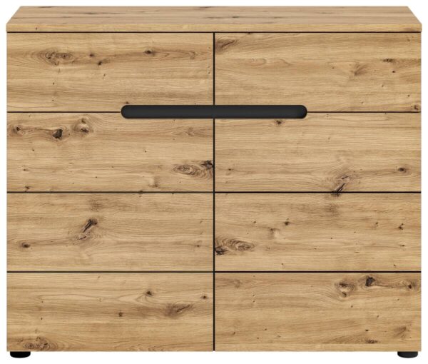 Kommode CANU edles Basaltgrau Nachbildung Eiche Artisan Nachbildung B/H/T: ca. 100x81x40 cm Kommode CANU edles Basaltgrau Nachbildung Eiche Artisan Nachbildung B/H/T: ca. 100x81x40 cm – Bild 3