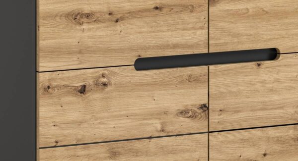 Kommode CANU edles Basaltgrau Nachbildung Eiche Artisan Nachbildung B/H/T: ca. 100x81x40 cm Kommode CANU edles Basaltgrau Nachbildung Eiche Artisan Nachbildung B/H/T: ca. 100x81x40 cm – Bild 4