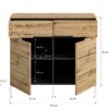 Kommode CANU edles Basaltgrau Nachbildung Eiche Artisan Nachbildung B/H/T: ca. 100x81x40 cm Kommode CANU edles Basaltgrau Nachbildung Eiche Artisan Nachbildung B/H/T: ca. 100x81x40 cm – Bild 5