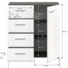 Kommode SALSA Rauchsilber Nachbildung weiß Hochglanz B/H/T: ca. 75x85x37 cm – Bild 5
