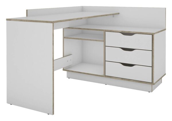 Schreibtisch BELFAST weiß Eiche Sonoma Nachbildung B/H/T: ca. 129x83,5x105 cm – Bild 4