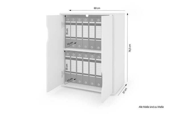 Aktenschrank BELFAST anthrazit B/H/T: ca. 60x76,5x37 cm – Bild 4