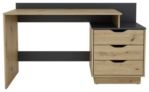 Schreibtisch BELFAST Eiche Artisan Nachbildung anthrazit B/H/T: ca. 138x83,5x51,5 cm Schreibtisch BELFAST Eiche Artisan Nachbildung anthrazit B/H/T: ca. 138x83,5x51,5 cm – Bild 3