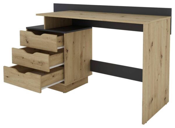 Schreibtisch BELFAST Eiche Artisan Nachbildung anthrazit B/H/T: ca. 138x83,5x51,5 cm Schreibtisch BELFAST Eiche Artisan Nachbildung anthrazit B/H/T: ca. 138x83,5x51,5 cm – Bild 4