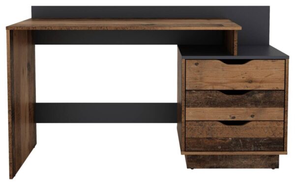 Schreibtisch BELFAST Eiche Old Wood Nachbildung anthrazit B/H/T: ca. 138x83,5x51,5 cm – Bild 2