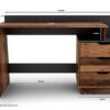 Schreibtisch BELFAST Eiche Old Wood Nachbildung anthrazit B/H/T: ca. 138x83,5x51,5 cm – Bild 3