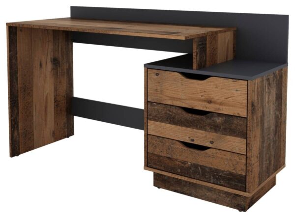 Schreibtisch BELFAST Eiche Old Wood Nachbildung anthrazit B/H/T: ca. 138x83,5x51,5 cm – Bild 5