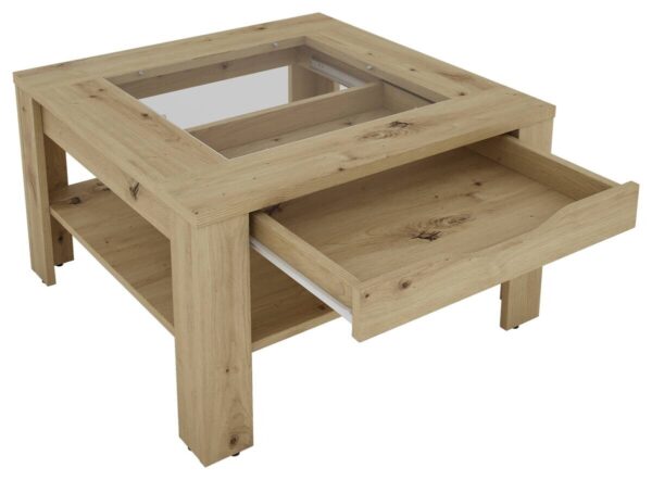 Couchtisch RALPH Eiche Artisan Nachbildung B/H/T: ca. 67x43x67 cm – Bild 3