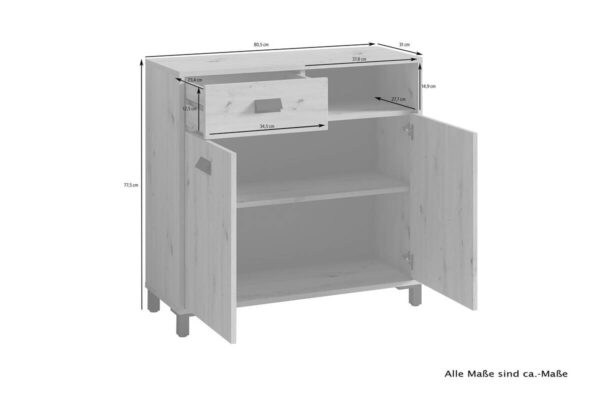 Kommode WELLNESS weiß B/H/T: ca. 80,5x77,5x31 cm – Bild 5