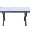 Esstisch CT056W weiß Marmor Optik schwarz B/H/T: ca. 160x76x90 cm Esstisch CT056W weiß Marmor Optik schwarz B/H/T: ca. 160x76x90 cm – Bild 2