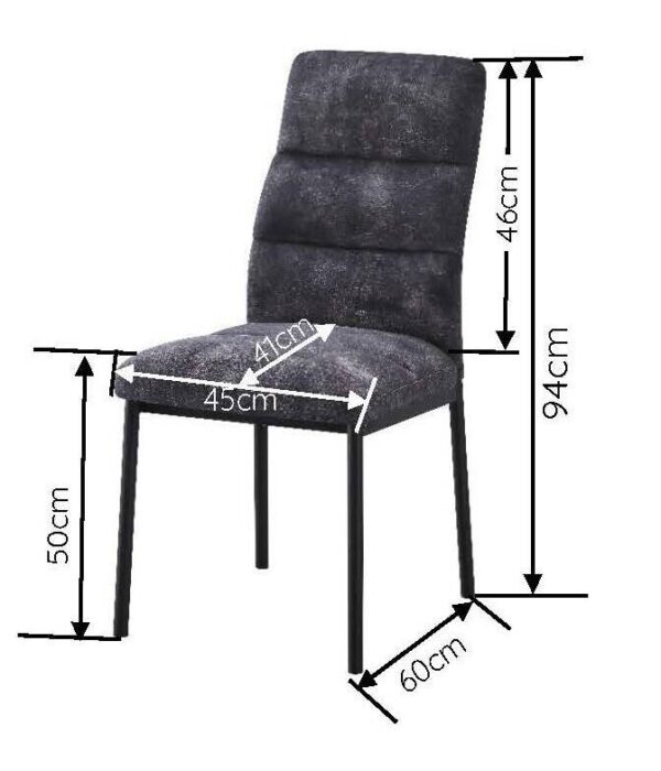 Stuhl Daniel anthrazit Microfaser B/H/T: ca. 45x94x60 cm Stuhl Daniel anthrazit Microfaser B/H/T: ca. 45x94x60 cm – Bild 2