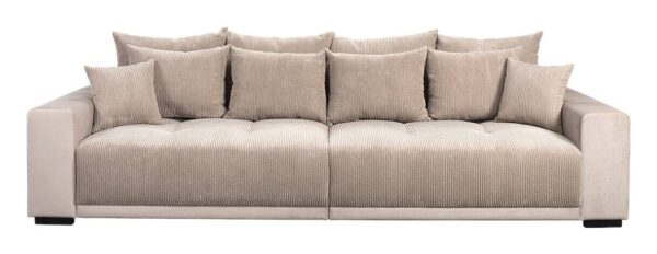 Big Sofa Xantia new 1 beige Velourstoff B/H/T: ca. 318x94x120 cm – Bild 2
