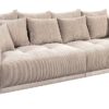 Big Sofa Xantia new 1 beige Velourstoff B/H/T: ca. 318x94x120 cm – Bild 4