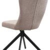 Drehstuhl Kate Cappuccino Samt B/H/T: ca. 51x97x67 cm – Bild 3