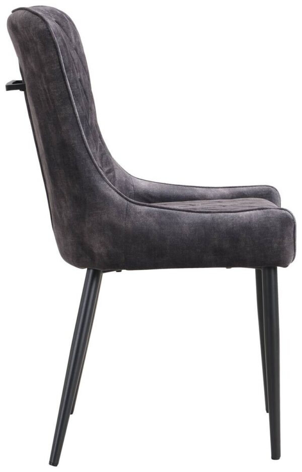 Stuhl Jackson anthrazit Samtoptik B/H/T: ca. 51x95x60 cm Stuhl Jackson anthrazit Samtoptik B/H/T: ca. 51x95x60 cm – Bild 3