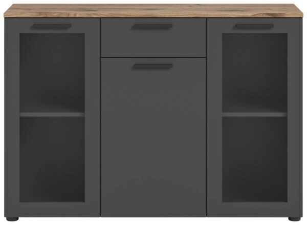 Sideboard Niklas anthrazit Eiche Nox Oak Nachbildung B/H/T: ca. 120x84x35 cm – Bild 2