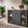 Sideboard Niklas anthrazit Eiche Nox Oak Nachbildung B/H/T: ca. 120x84x35 cm – Bild 4