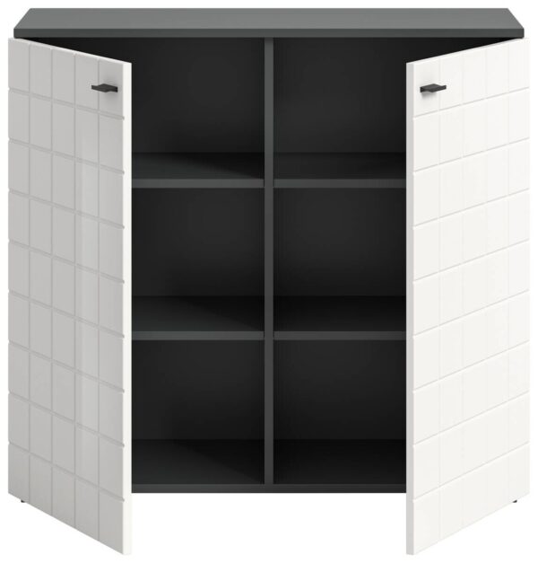 Kommode Monte anthrazit weiß Hochglanz B/H/T: ca. 92x86x37 cm – Bild 2