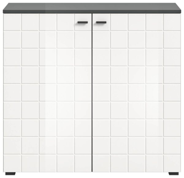 Kommode Monte anthrazit weiß Hochglanz B/H/T: ca. 92x86x37 cm – Bild 4