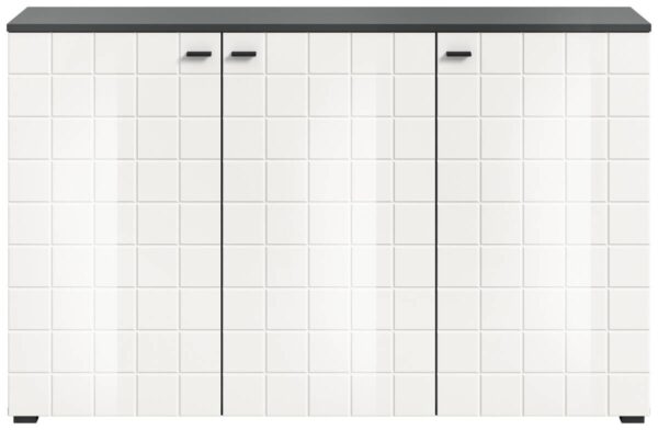 Sideboard Monte anthrazit weiß Hochglanz B/H/T: ca. 138x86x37 cm – Bild 3