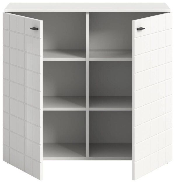 Kommode Monte weiß weiß Hochglanz B/H/T: ca. 92x86x37 cm – Bild 2