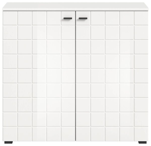 Kommode Monte weiß weiß Hochglanz B/H/T: ca. 92x86x37 cm – Bild 3