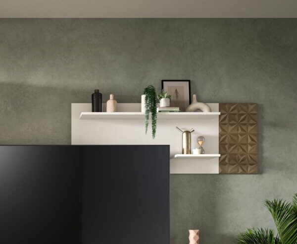 Wandboard Prisma weiß gold Optik B/H/T: ca. 140x53x17 cm – Bild 4