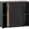 Büroschrank Hank schwarz matt B/H/T: ca. 100,1x83,6x41 cm – Bild 3