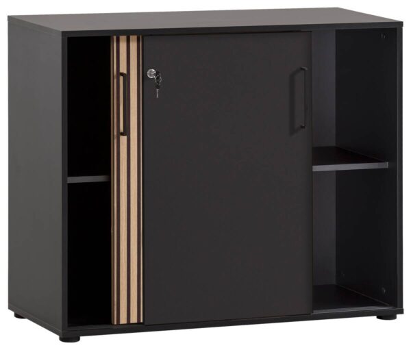 Büroschrank Hank schwarz matt B/H/T: ca. 100,1x83,6x41 cm – Bild 3