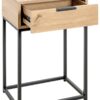 Beistelltisch Eiche hell Nachbildung schwarz B/H/T: ca. 40x60x28 cm – Bild 3