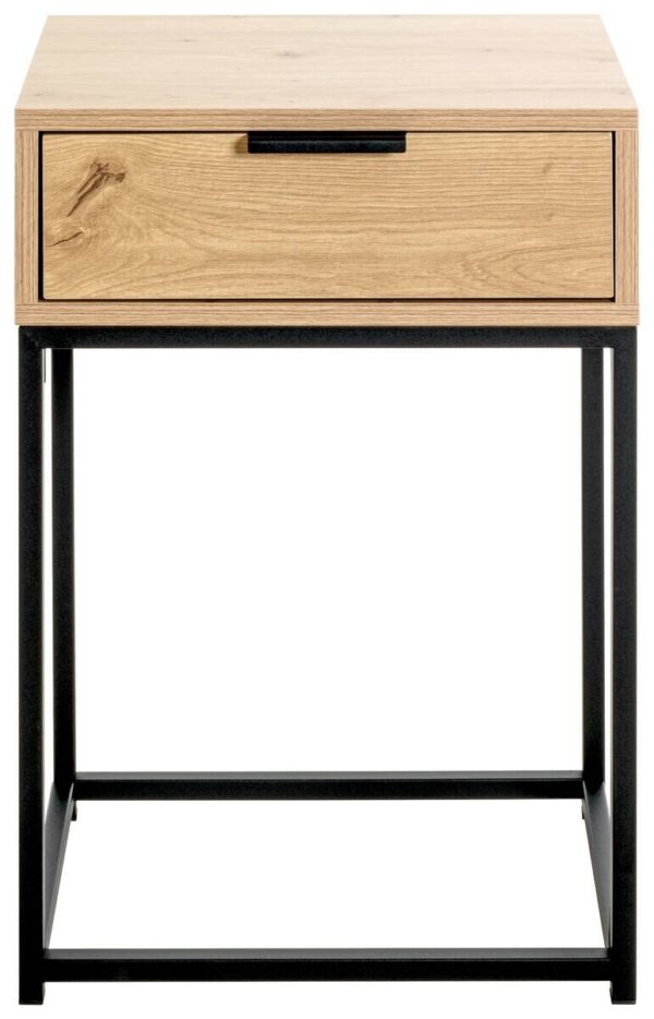 Beistelltisch Eiche hell Nachbildung schwarz B/H/T: ca. 40x60x28 cm – Bild 4