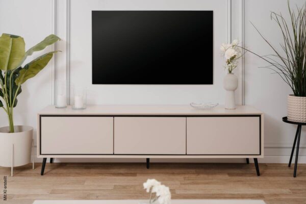 Lowboard Arona sand schwarz B/H/T: ca. 175x50x38 cm – Bild 3