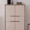 Highboard Arona sand schwarz B/H/T: ca. 90x140x38 cm – Bild 4