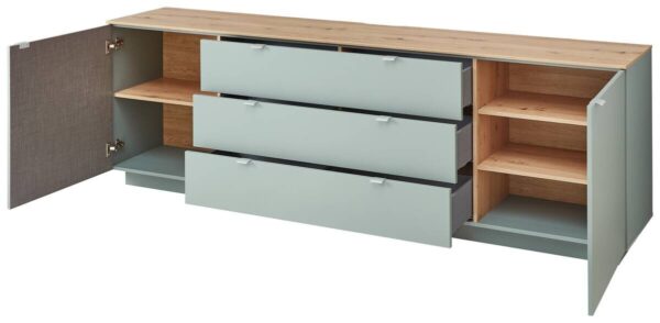 Sideboard Core salbei Eiche Artisan Nachbildung B/H/T: ca. 240x77x44 cm Sideboard Core salbei Eiche Artisan Nachbildung B/H/T: ca. 240x77x44 cm – Bild 3