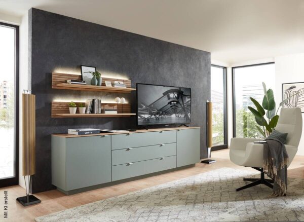 Sideboard Core salbei Eiche Artisan Nachbildung B/H/T: ca. 240x77x44 cm Sideboard Core salbei Eiche Artisan Nachbildung B/H/T: ca. 240x77x44 cm – Bild 5