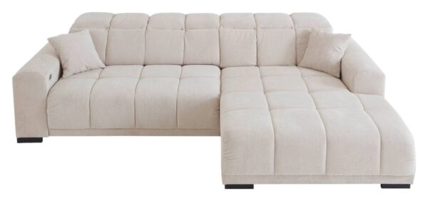 Ecksofa mit elektrischer Sitztiefenverstellung beige Microfaser B/H/T: ca. 301x113x195 cm – Bild 4