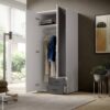 Kleiderschrank Base 2 weiß Graphit B/H/T: ca. 81x176x51 cm – Bild 2