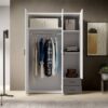 Kleiderschrank Base 3 weiß B/H/T: ca. 121x176x51 cm – Bild 2