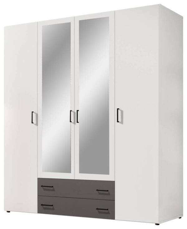 Kleiderschrank Base 4 weiß B/H/T: ca. 161x176x51 cm – Bild 2
