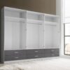 Kleiderschrank Janne weiß Graphit B/H/T: ca. 272x211x55 cm – Bild 2