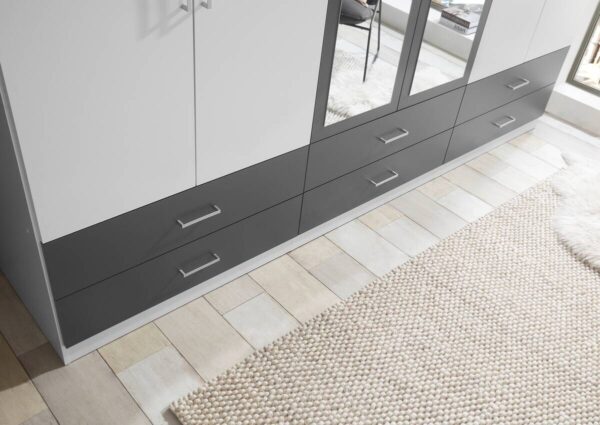 Kleiderschrank Janne weiß Graphit B/H/T: ca. 272x211x55 cm – Bild 4