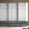 Kleiderschrank Janne weiß Graphit B/H/T: ca. 272x211x55 cm – Bild 5