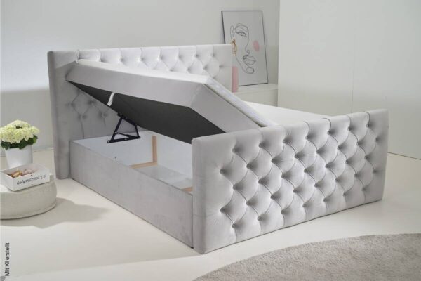 Boxbett Glow Silbergrau Liegefläche B/L: ca. 180x200 cm – Bild 5