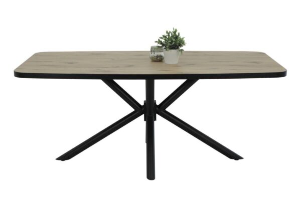 Esstisch Jana Oak Nachbildung schwarz B/H/T: ca. 180x76x100 cm – Bild 3